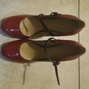 Nine West Red Black patent leather heels